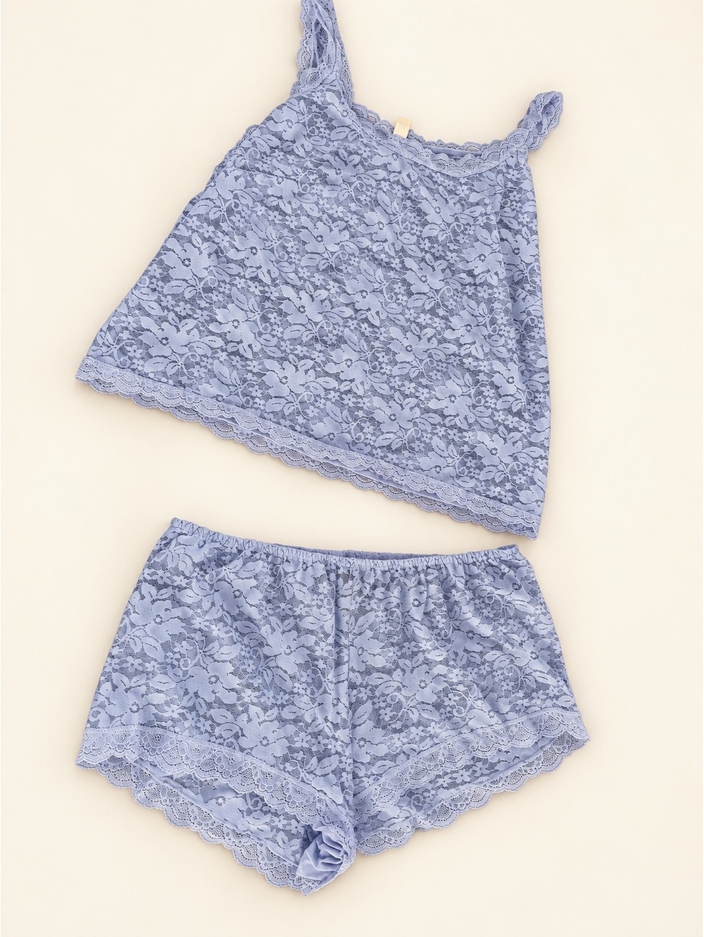Adore Me Lavender Blue Floral Lace Cami & Shorts Sleepwear Set